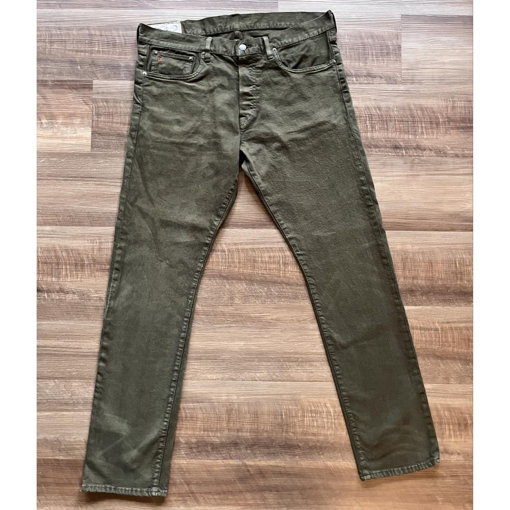 Polo Ralph Lauren Jeans Mens 32x31 Green Authentic Dungarees Slim Straight